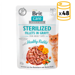 Brit care cat sterilized filetes en salsa con conejo latas para gato