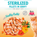 Brit care cat sterilized filetes en salsa con conejo latas para gato