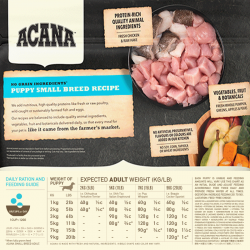 Acana Puppy Small Breed Nourriture pour chiots de petites races au poulet