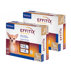 Effitix antiparasitaire pack 2 unités (8 pipettes) pour chiens mini (1,5 - 4 kg)