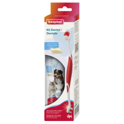 Beaphar Kit Dental Cepillo Doble + Pasta De Dientes Para Perros y Gatos