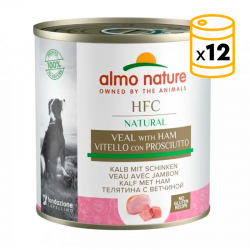 Almo Nature HCF Natural Comida Húmeda con Caldo para Perros con Ternera y Jamón