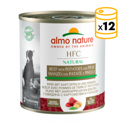 Almo Nature HCF Natural Comida Húmeda para Perros con Vacuno, Patatas y Guisantes