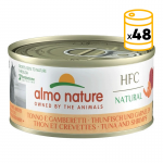 Almo Nature HCF Natural Comida Húmeda para Gatos con Atún y Gambas