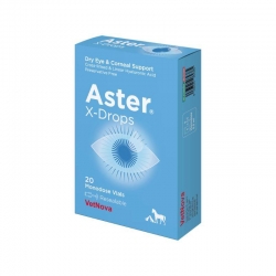 Vetnova Aster X-Drops Solución Ocular con Acido Hialurónico Para Perros y Gatos en Monodosis