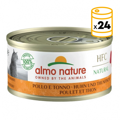 Almo Nature HCF Natural Comida Húmeda para Gatos con Pollo y Atún