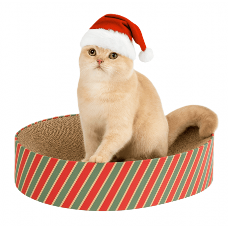 Pawise Rascador de Cartón Para Gatos Cama de Navidad