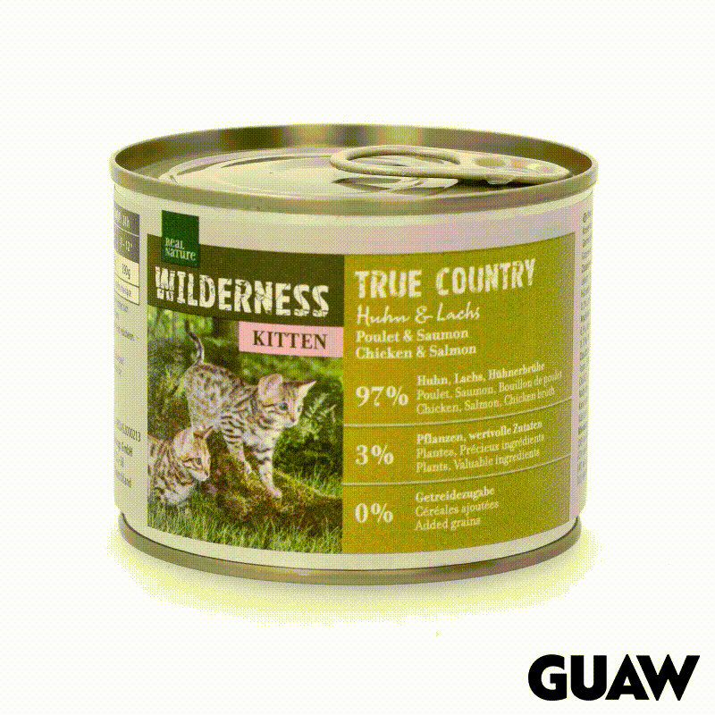 Real Nature Wilderness Junior True Country Comida Húmeda Para Gatitos con Pollo y Salmón