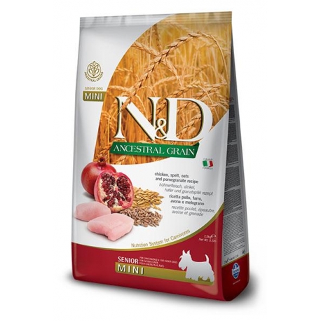 Farmina ND Dog Ancestral Grain Senior Mini Pollo pienso para perros