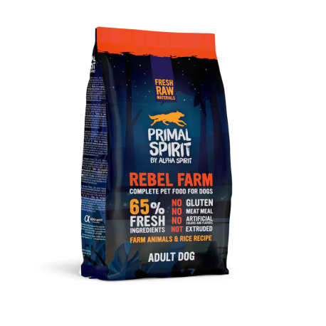 Alpha Spirit pienso para perros Primal 65% Rebel Fram con Pollo y Pescado