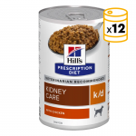 Pack x12 lattine Hills k/d per cani con problemi renali al pollo
