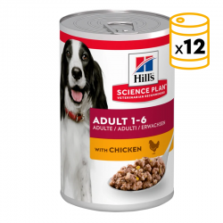 Pack x12 lattine Hills Science Plan per cani adulti al pollo