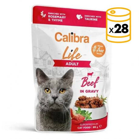 Calibra Gato Adulto Pouch con Buey en Salsa
