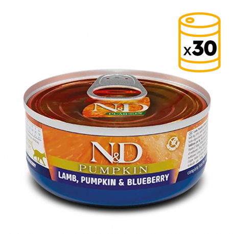 Pack de latas Farmina ND para gatos con Cordero, Calabaza y Arándano