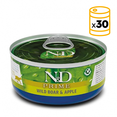 Pack de latas Farmina ND Prime para gatos con Jabalí y Manzana