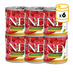 Farmina ND Dog Quinoa Skin Coat Codorniz comida húmeda para perros 6x285grs