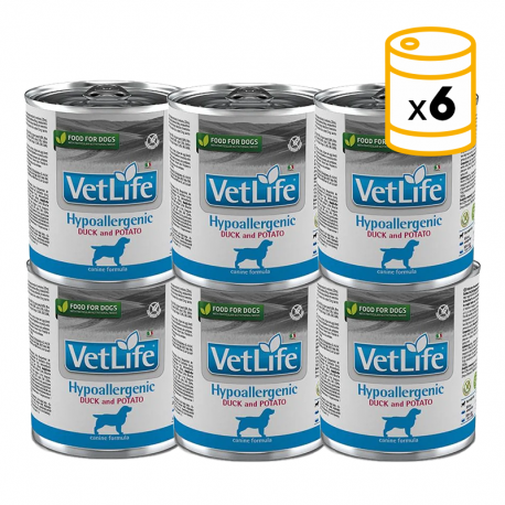 Farmina vet life dog hypoallergenic pato caja 6x300gr dieta húmeda para perros