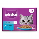 Whiskas Comida húmeda en Gelatina para Gatos Salmón y Atún