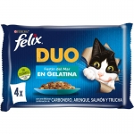 Felix Duo Comida húmeda para Gatos en Gelatina con Selección de Pescados