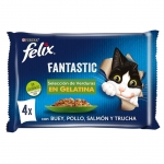 Felix Fantastic Comida húmeda para Gatos en Gelatina Selección de Verduras