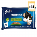 Felix Fantastic Comida húmeda para Gatos en Gelatina Selección de Verduras