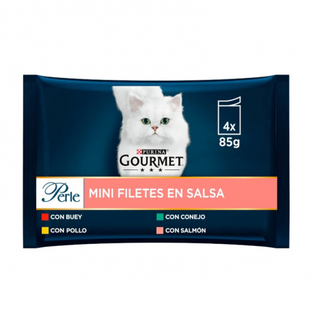 Gourmet Perle Mini Filetes en Salsa Comida Húmeda para Gatos