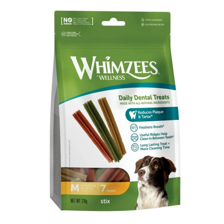 Whimzees Stix Pack Snacks Dentales M Para Perros Medianos