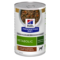 Pack de latas Hills Prescription diet Metabolic Estofado para perros de Pollo y Verduras