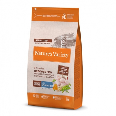 Nature´s Variety Healthy Grain Sterilised Pienso para Gatos Esterilizados con Pescado Blanco