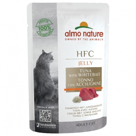 Almo Nature HCF Jelly Comida Húmeda en Gelatina para Gatos con Atún y Anchoa