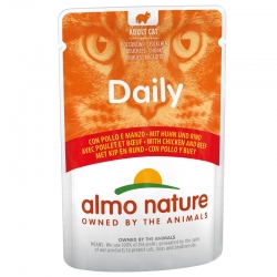 Almo Nature Daily Comida Húmeda para Gatos Bocaditos de Pollo y Buey