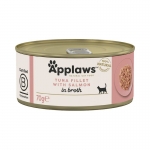 Applaws Latas de Comida Húmeda en Caldo para Gatos con Atún y Salmón