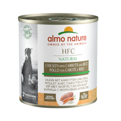 Almo Nature HCF Natural Comida Húmeda con Caldo para Perros con Pollo y Zanahoria