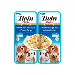 Inaba Twin Comida Húmeda para Perros Pollo con Vegetales y Queso en Caldo