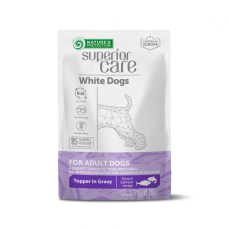 Nature's Protection White Topper Comida Humeda para Perros de Pelaje Blanco con Atún y Salmón