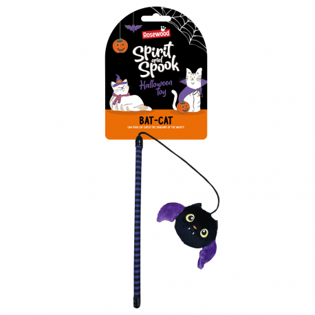 Rosewood Caña de Juguete para Gatos con Hierba Gatera Murciélago de Halloween
