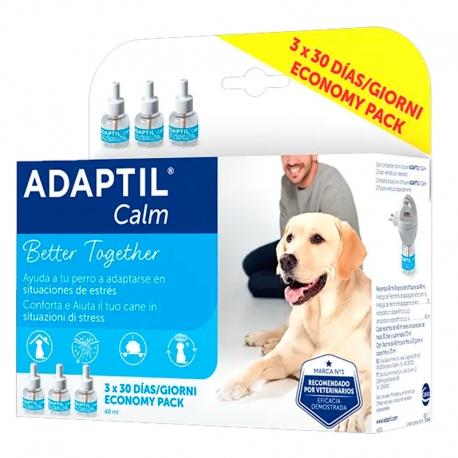 Adaptil Calm Pack x 3 Recambios para Difusor Anti-Estrés para Perros