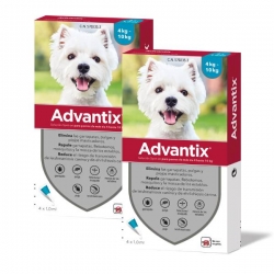 Advantix pack 2 unidades (8 pipetas) para cães de pequeno porte (4-10kg)