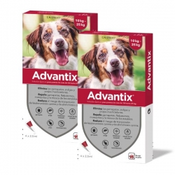 Advantix pack 2 unidades ( 8 pipetas) para cães de porte médio (10-25kg)