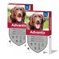 Advantix pack 2 unidades (8 pipetas) para cães de grande porte (+25kg)