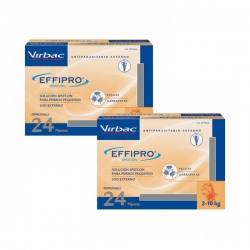 Effipro Spot On pack 2 unidades (8 Pipetas) para Cães de pequeño porte (2-10kg)