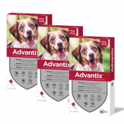Advantix pack 3 unidades (12 Pipetas) para cães de porte médio (10-25kg)