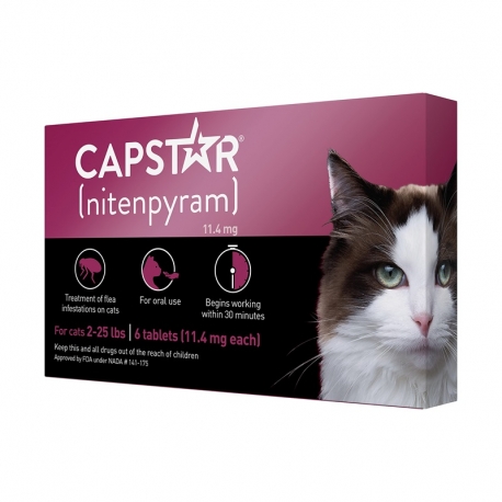 Capstar Tratamento antipulgas para cães pequenos e gatos 1-11 Kg