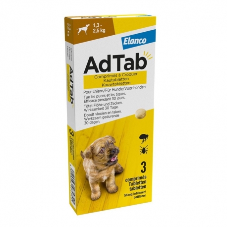 Adtab 3 Comprimidos Masticables antiparasitarios para perros