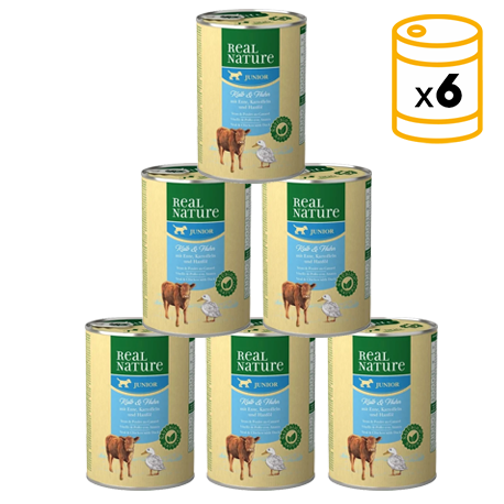 Real Nature Classic Latas Para Perros Junior Pollo Ternera