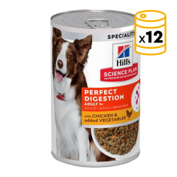 Hills Science Plan Perfect Digestion Adult 1+ lata para perros sabor pollo y verduras