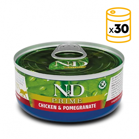 Pack de latas Farmina ND Prime para gatos de Pollo y Granada