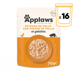 Applaws Sobres de Comida Húmeda en Gelatina para Gatos con Hígado y Pollo