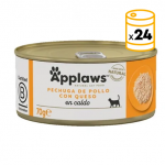 Applaws Latas de Comida Húmeda en Caldo para Gatos con Pollo y Queso