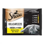 Sheba Delicatezze Multipack Comida Húmeda en Gelatina para Gatos Selección Aves